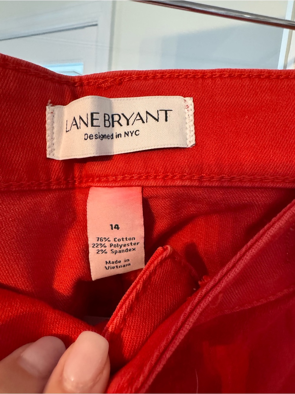 Lane Bryant Vibrant Red Cuffed Jean Shorts - Picture 2 of 5